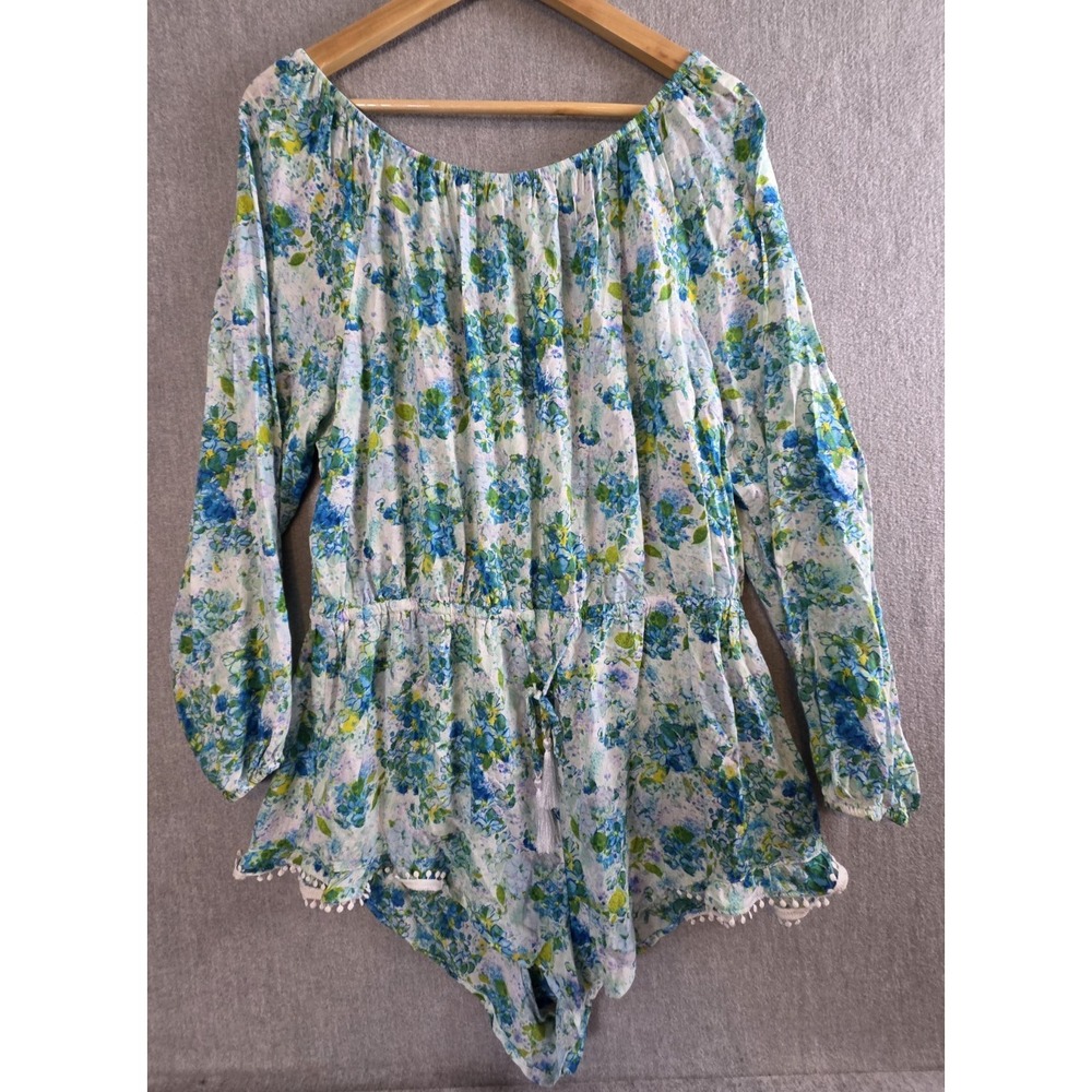 Victorias Secret XL Romper Coverup Floral Long Sleeve Drawstring Lounge Romantic